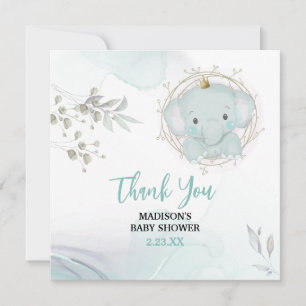 Carte De Remerciements Un petit Baby shower éléphant