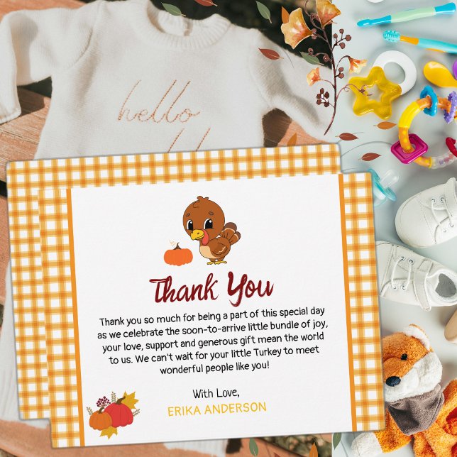 Carte De Remerciements Un Petit Baby shower Turc Tombe Thankgiving (Créateur téléchargé)