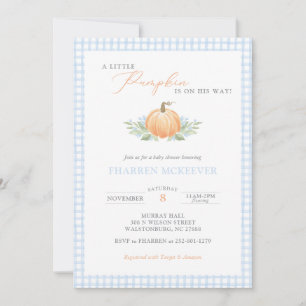 Carte De Remerciements Un petit Citrouille est sur le chemin Baby shower