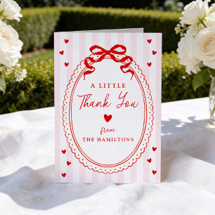 Carte De Remerciements Un petit cœur rose et rouge Baby Shower