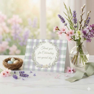 Carte De Remerciements Un petit lapin a 1 an 1er anniversaire