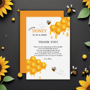 Carte De Remerciements Un Petit Miel Sur Le Chemin Honeycomb Baby shower