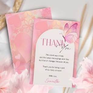 Carte De Remerciements Un petit papillon sur le chemin Baby shower