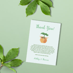 Carte De Remerciements Un petit Plante de jardin de Sprout Baby shower ne