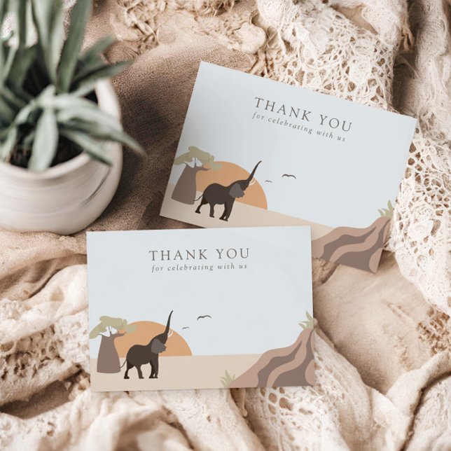 Carte De Remerciements Un Peu D'Arachide | Boho Jungle Safari (Créateur téléchargé)