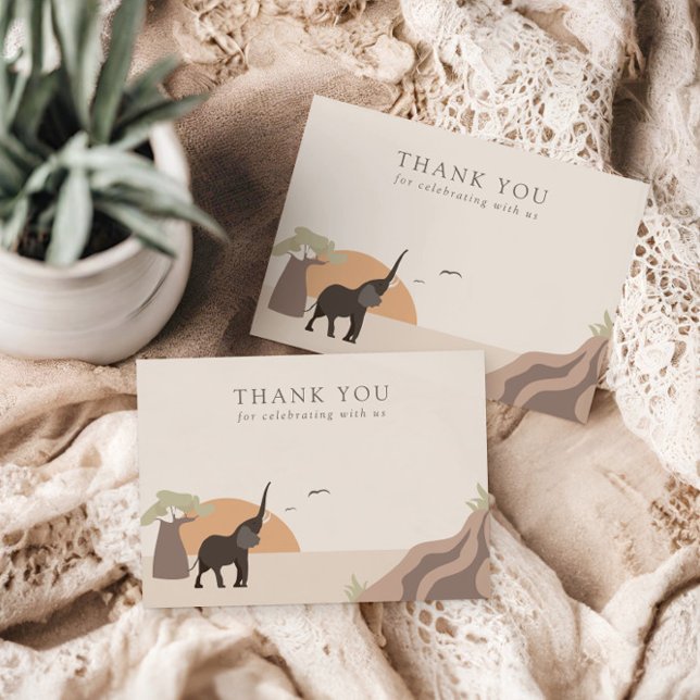 Carte De Remerciements Un Peu D'Arachide | Boho Jungle Safari (Créateur téléchargé)
