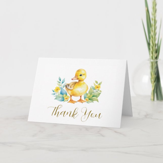Carte De Remerciements Un peu de canard est sur le chemin Baby shower de  (Devant)