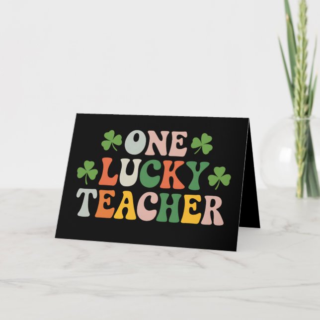 Carte De Remerciements Un professeur chanceux enseignant la Saint-Patrick (Devant)