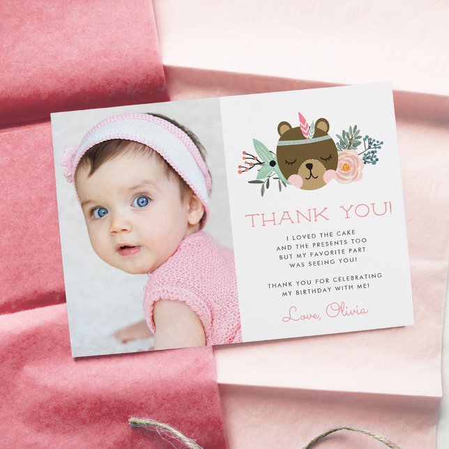 Carte De Remerciements Un sauvage | Woodland Camping Thème Photo Appartem (Créateur téléchargé)