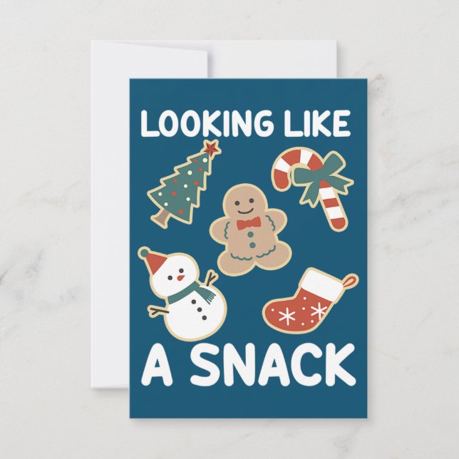 Carte De Remerciements Un Snack Joyeux Noël Père Noël (Devant)