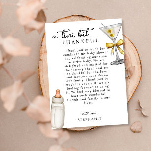 Carte De Remerciements Un Tini en route Fête Prénatale Martini Jaune Bébé
