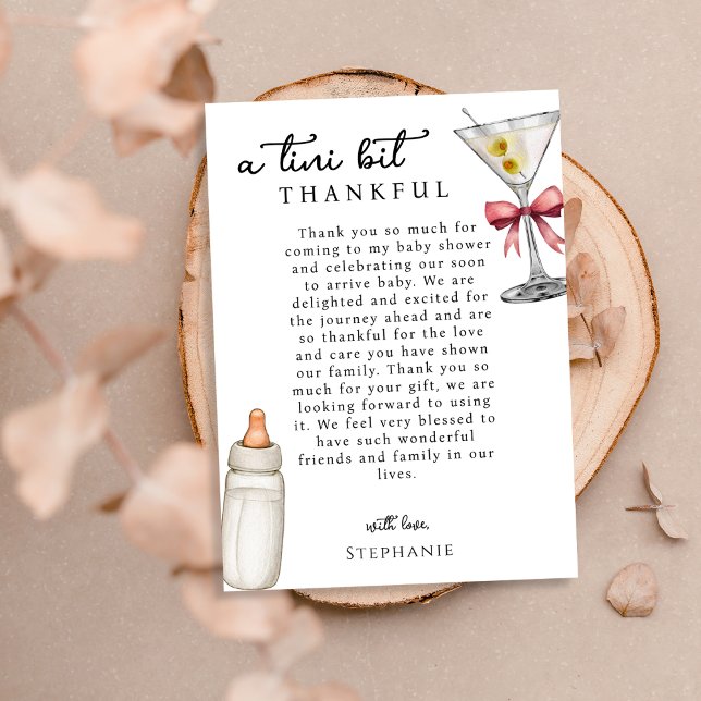 Carte De Remerciements Un Tini Se Trouve Sur Le Chemin Du Baby shower Pin (Créateur téléchargé)
