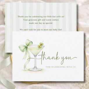 Carte De Remerciements Un Tini Un Arrive Fête Élégante de Martini