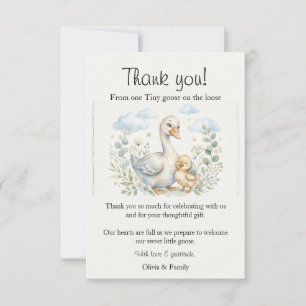 Carte De Remerciements Un tout petit fou rire canard est lâché Baby Showe