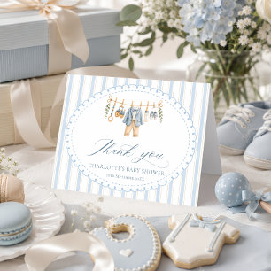 Carte De Remerciements Un Vêtement de Bébé Garçon Mignon Cadeau de Remerc