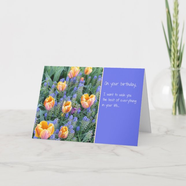 Carte De Remerciements Un voeu d'anniversaire pour le meilleur... (Devant)