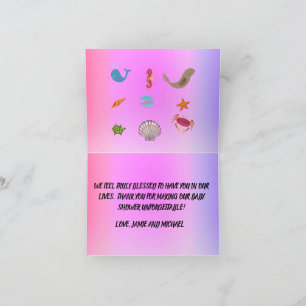 Carte De Remerciements Under the Sea Celebration : Accueillir une petite