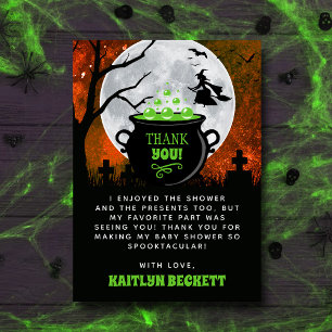 Carte De Remerciements Une baby shower Halloween : Un bébé est en prépara