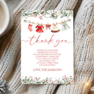 Carte De Remerciements Une Baby Shower Noël Merry Little Baby Shower