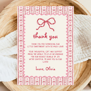 Carte De Remerciements Une Baby Shower pour une Petite Amour à la Saint-V