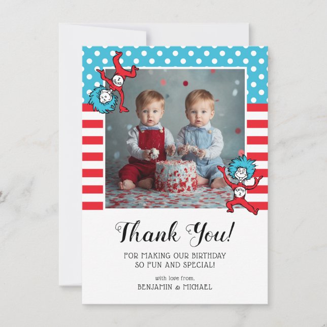 Carte De Remerciements Une chose deux | Jumeaux (Devant)