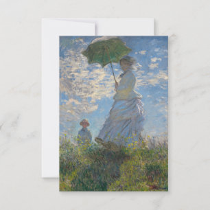 Carte De Remerciements Une femme avec un parasol   Paysage français