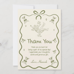Carte De Remerciements Une fête d'anniversaire avec un nœud papillon Mart