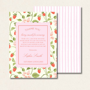 Carte De Remerciements Une fille bien sucrée arrive Baby Shower