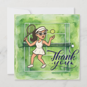 Carte De Remerciements Une joueuse de tennis joue au tennis