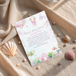 Carte De Remerciements Une perle est en route – Baby shower sous la mer