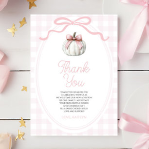 Carte De Remerciements Une petite Baby Shower arc-en-ciel rose Pumpkin