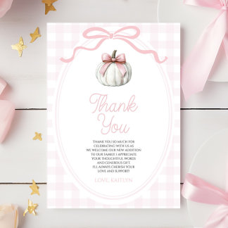 Carte De Remerciements Une petite Baby Shower arc-en-ciel rose Pumpkin