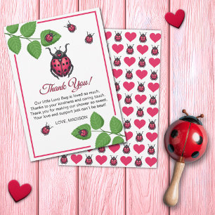 Carte De Remerciements Une petite coccinelle d'amour est en route