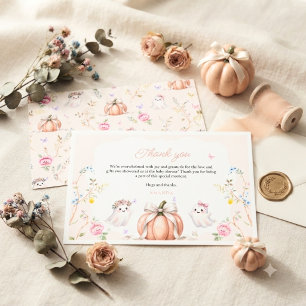 Carte De Remerciements Une petite fée mignonne rose Fête prénatale d'Octo