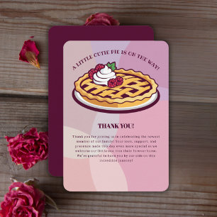 Carte De Remerciements Une petite tarte mignonne Baby Shower minimaliste