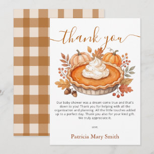 Carte De Remerciements Une petite tarte mignonne est en route Baby Shower