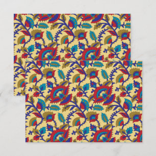 Carte De Remerciements Une pièce d'art textile vibrante avec du rouge aud