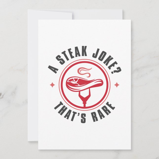 Carte De Remerciements Une plaisanterie de steak qui est rare (Devant)