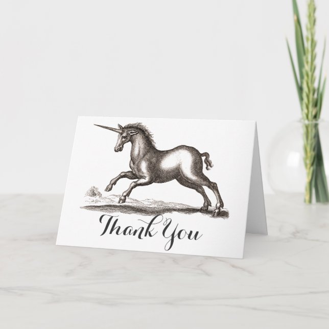 Carte De Remerciements Unicorn Classic Running Magic Woodland Créature (Devant)