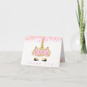 Carte De Remerciements Unicorn Face Unicorn Thank You Cards