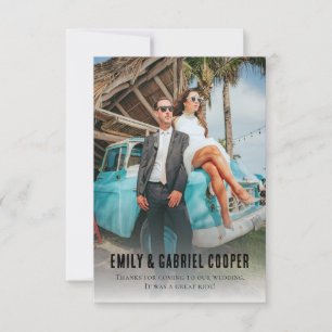 Carte De Remerciements Unique Fun Kitschy Honeymoon Photo Mariage