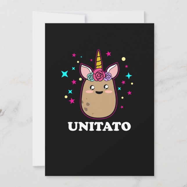 Carte De Remerciements Unitato Unicorn Potato Cute Funny Vegetable Fries (Devant)