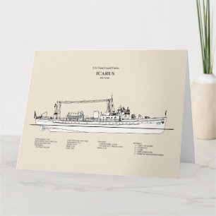 Carte De Remerciements USCG Cutter Icarus wpc-110 - SBD