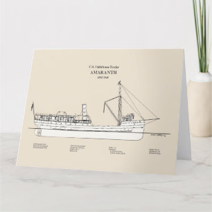 Carte De Remerciements USCG Lighthouse Tender Amaranth - SBD