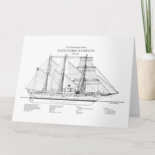 Carte De Remerciements USCGC Alexander Hamilton wix-272 - SBD (Devant)
