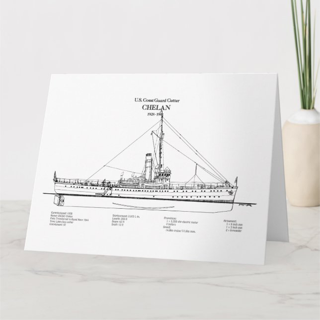 Carte De Remerciements USCGC Chelan - SBD (Devant)