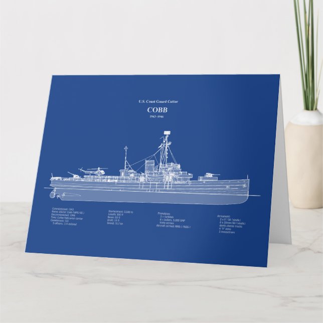 Carte De Remerciements USCGC Cobb wpg-181 - ABD (Devant)