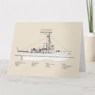 Carte De Remerciements USCGC Escanaba wpc-77 - SBD