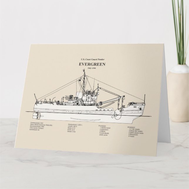 Carte De Remerciements USCGT À feuillage persistant wlb-295 - SBD (Devant)