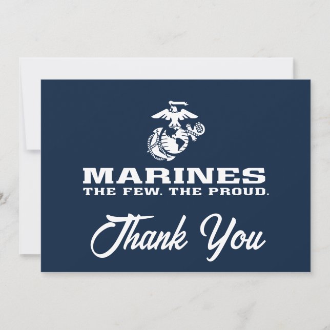 Carte De Remerciements USMC Les rares Logo Fiers Empilés - Blanc (Devant)